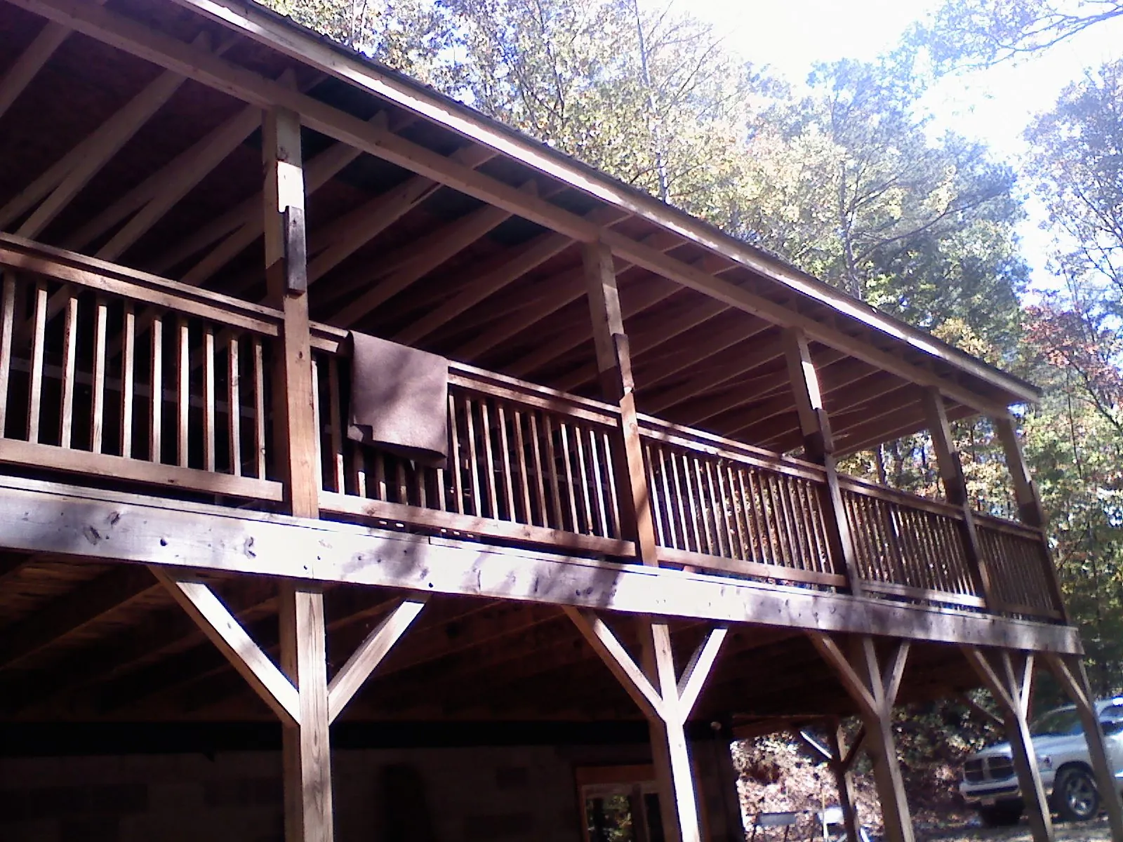 Timber framing under a new elevated porch and deck — Roof Leak Repair in Cohoes by Roofing Brothers